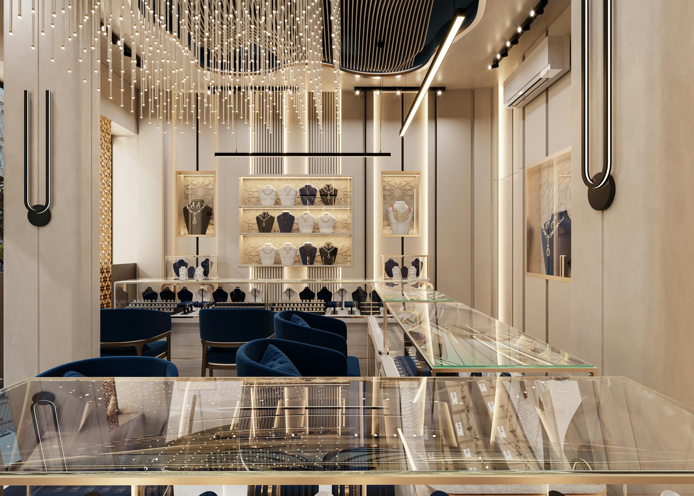 The considered interior of an upmarket retail space.